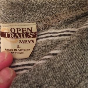 Grey Open Trails Shirt With Black an White Stripes